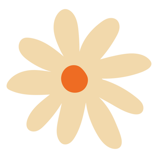 Single daisy flat white PNG Design