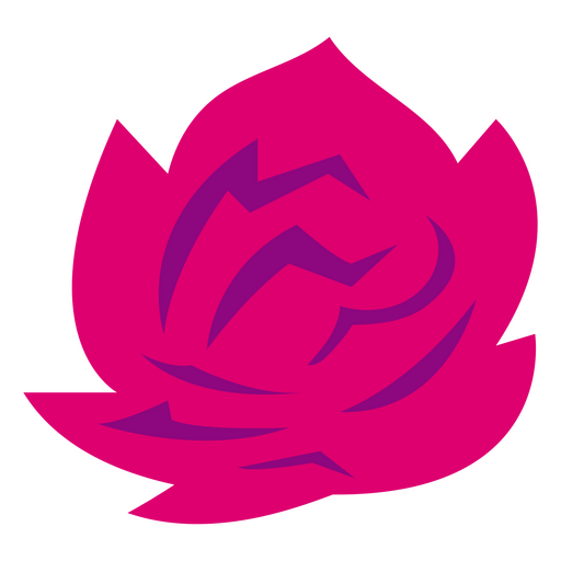 Flor plana rosa fucsia Diseño PNG