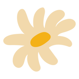 White flat flower distort PNG Design