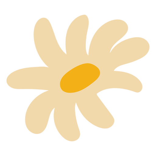 Weiße flache Blume verzerrt PNG-Design