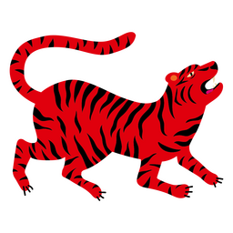 Chinese Tiger Flat PNG & SVG Design For T-Shirts