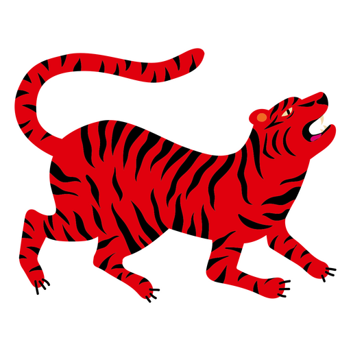 Tigre chino plano Diseño PNG