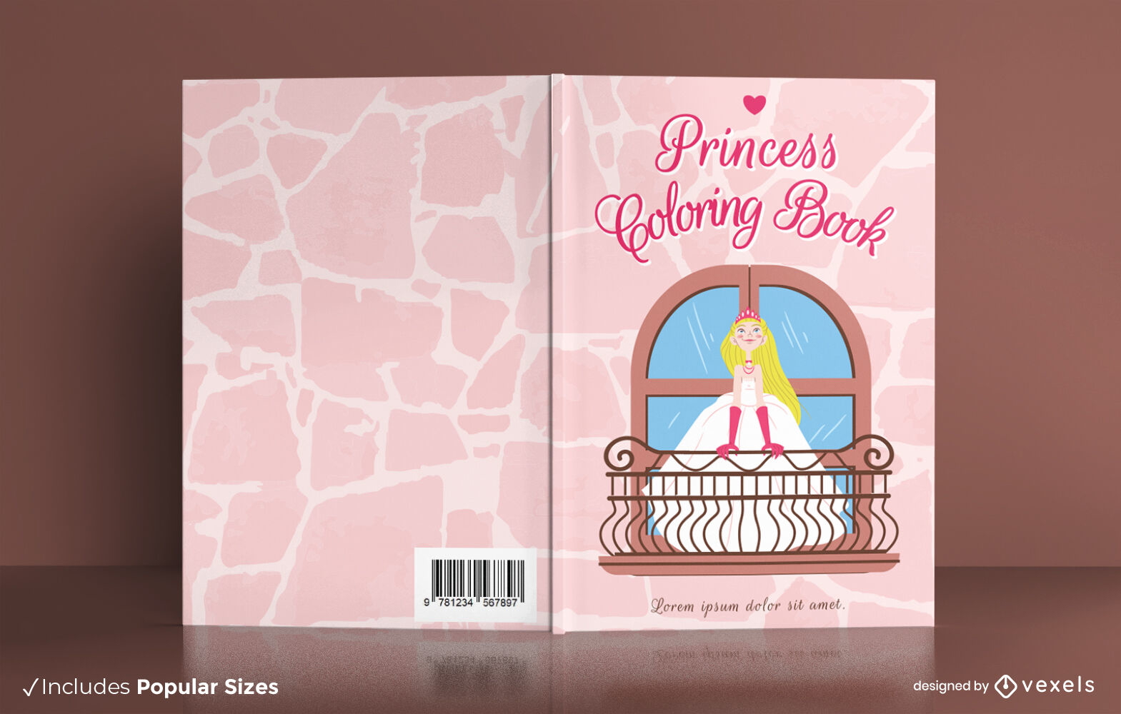 Happy princess in castle book cover design