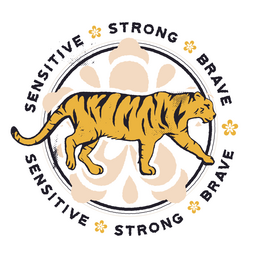Strong Tiger Badge PNG Design