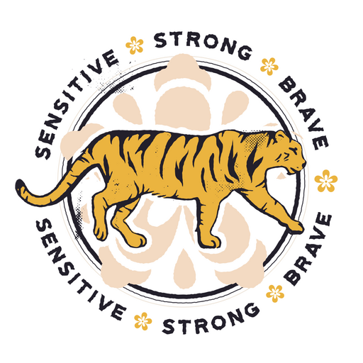 Insignia de tigre fuerte Diseño PNG