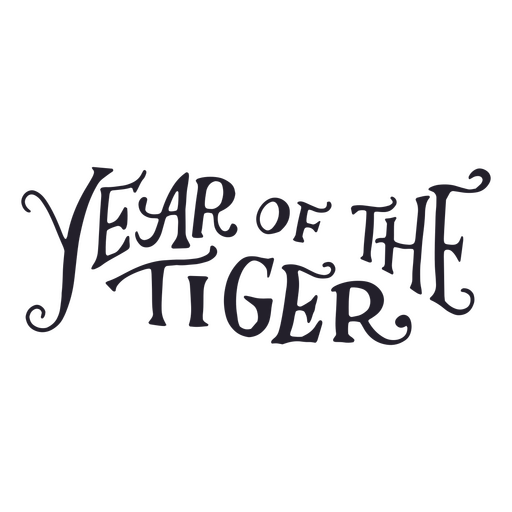 Ano de citação de letras de tigre Desenho PNG