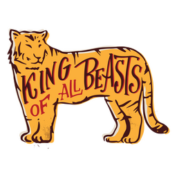 Cita de rey dibujada a mano de tigre Transparent PNG