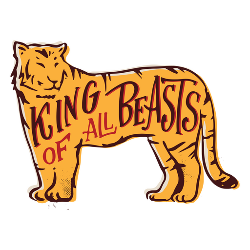 Citação de rei desenhado à mão de tigre Desenho PNG