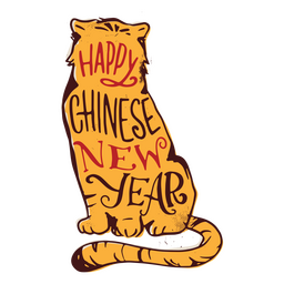 Cita de año nuevo dibujada a mano de tigre Diseño PNG