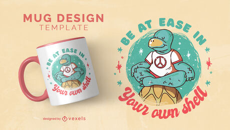 Turtle animal meditation mug design
