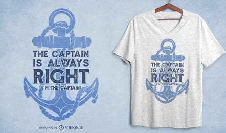 Design de t-shirt náutica de âncora de navio