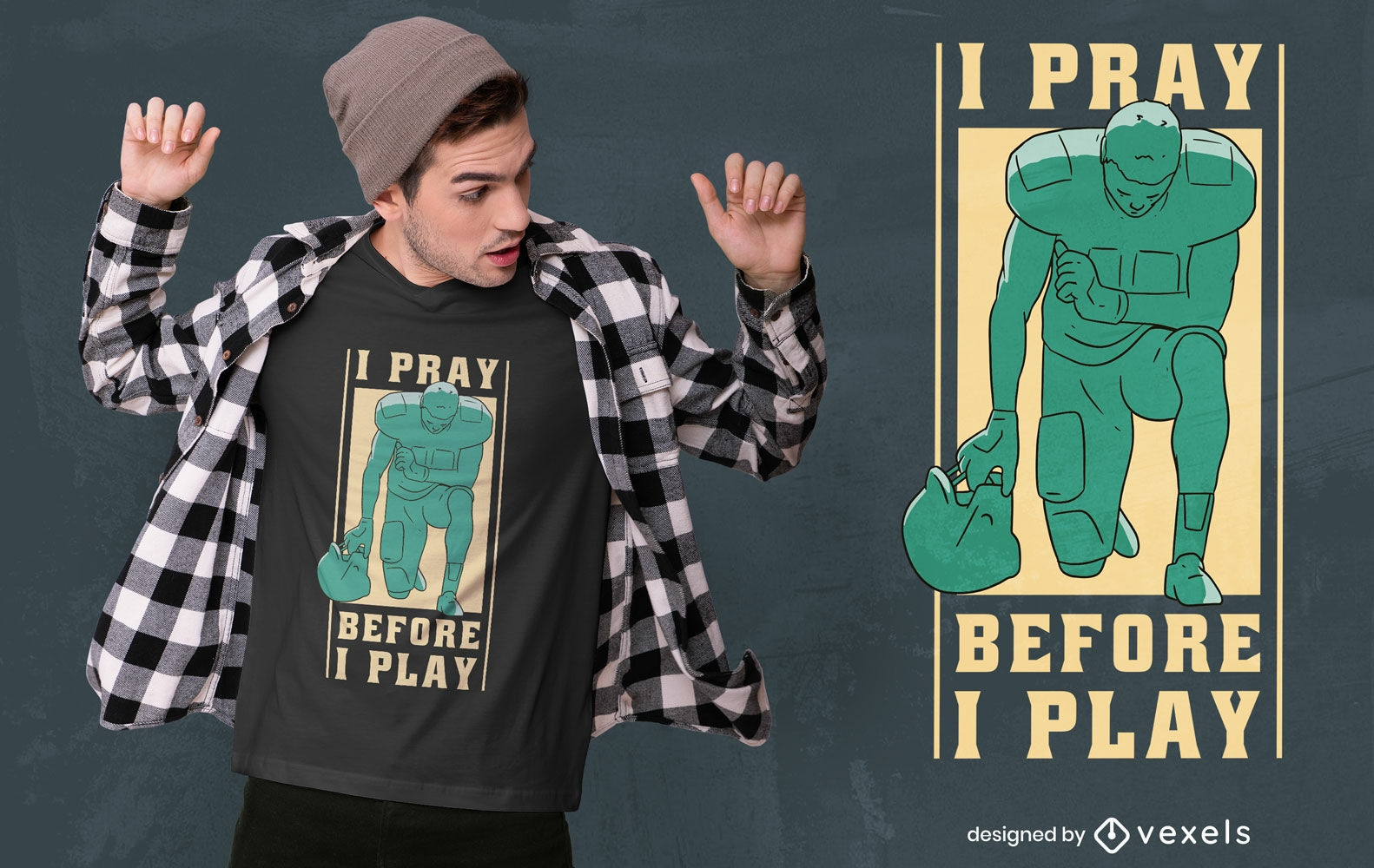 Fu?ballspieler betet T-Shirt-Design