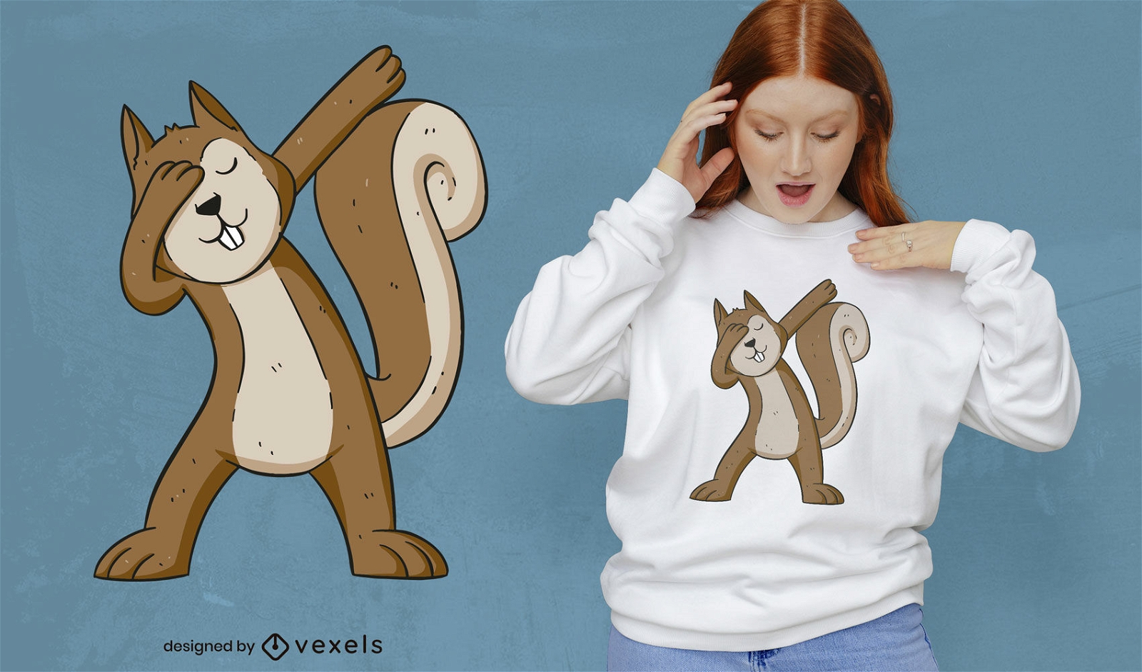 Squirrel animal dabbing funny t-shirt design