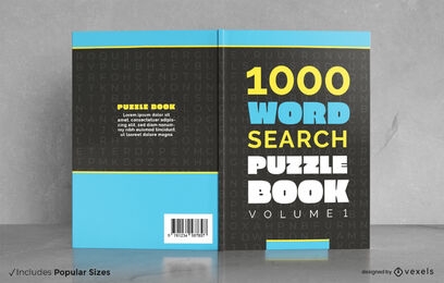 Diseño de portada de libro de rompecabezas de búsqueda de palabras geniales