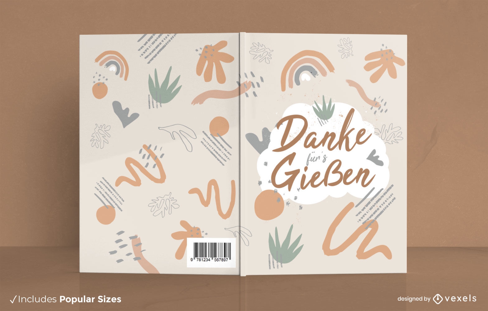 Natur kritzelt deutsches Buchumschlagdesign