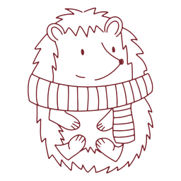 Cute hedgehog scarf character PNG Design Transparent PNG