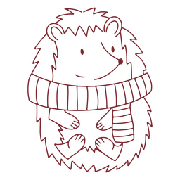 Personagem de cachecol de ouriço fofo Desenho PNG