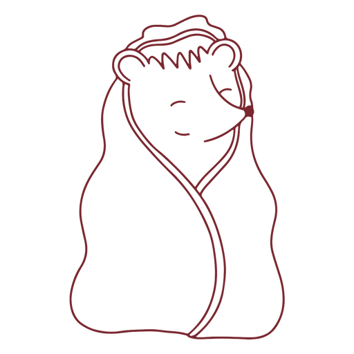 Personagem de cobertor de ouri?o fofo Desenho PNG