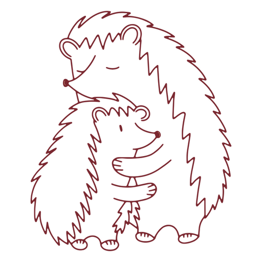 Cute hedgehog mom character PNG Design