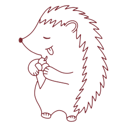 Cute hedgehog ice cream character PNG Design
