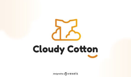 Ropa de camisa en la plantilla de logotipo de nubes