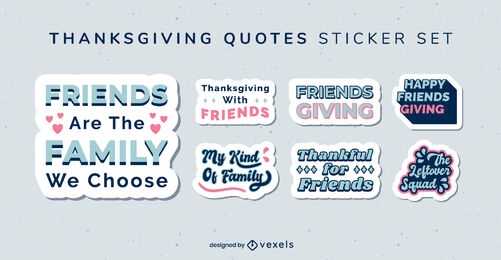 Thanksgiving holiday quotes badge set