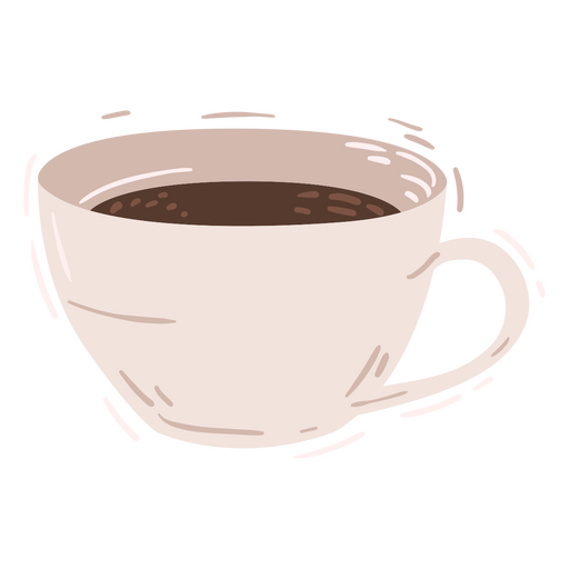 Kaffeetassenelement halbflach PNG-Design