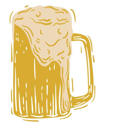 Elemento de jarra de cerveja semiplano Desenho PNG