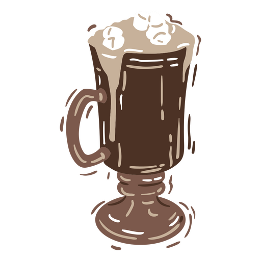 Latte Kaffeeelement halbflach PNG-Design