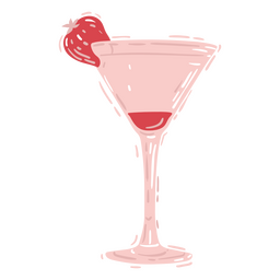 Cocktail glass element semi-flat PNG Design
