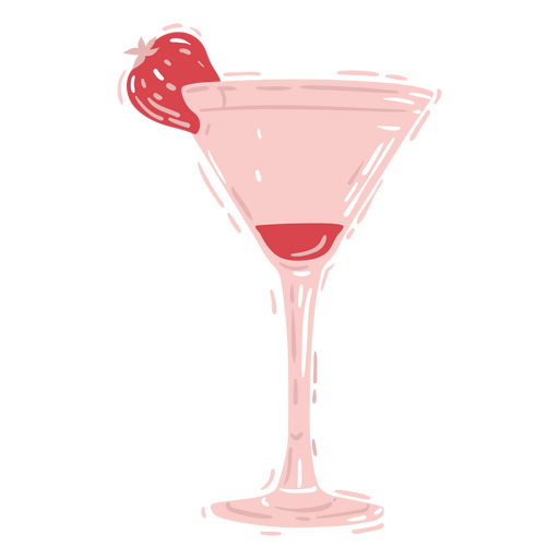Cocktailglaselement halbflach PNG-Design
