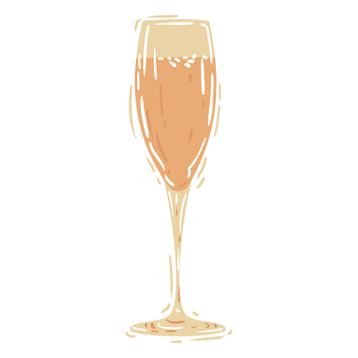 Champagne glass element semi-flat PNG Design