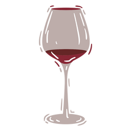 Elemento de copa de vino semiplano Diseño PNG