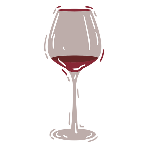 Elemento de copo de vinho semiplano Desenho PNG
