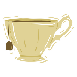 Tea cup element semi-flat PNG Design