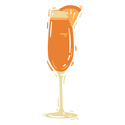 Orangefarbenes Cocktailglas ausgeschnitten PNG-Design