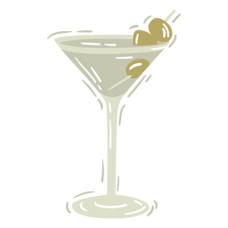 Martini-Glaselement farblich ausgeschnitten PNG-Design