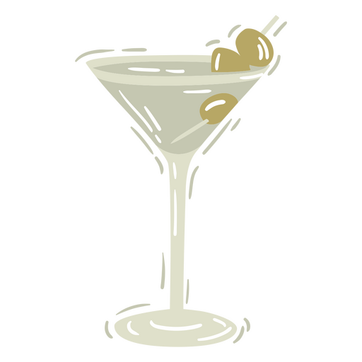 Martini glass element color cut out PNG Design