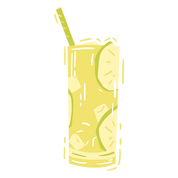 Lemonade glass color cut out  PNG Design