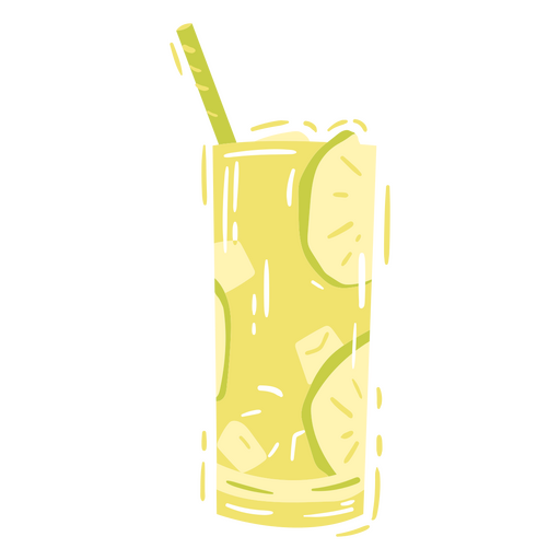 Corte de color de vaso de limonada