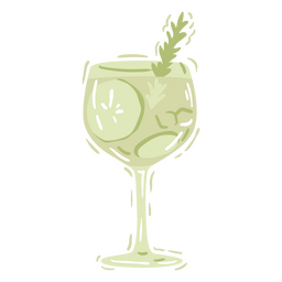 Cocktail balloon glass color cut out PNG Design
