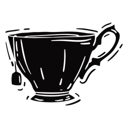 Teetasse schwarz ausgeschnitten PNG-Design