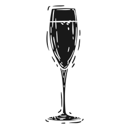 Champagne glass element cut out PNG Design