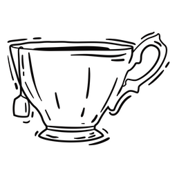 Trazo de elemento de taza de té Diseño PNG