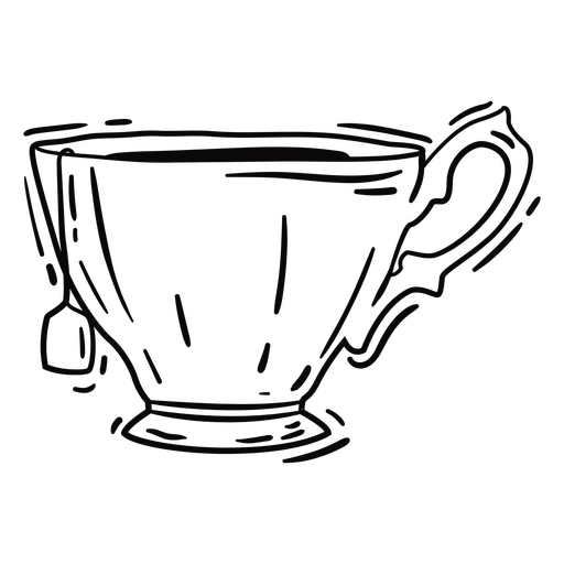 Tea cup element stroke PNG Design