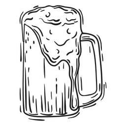 Beer jar line art PNG Design