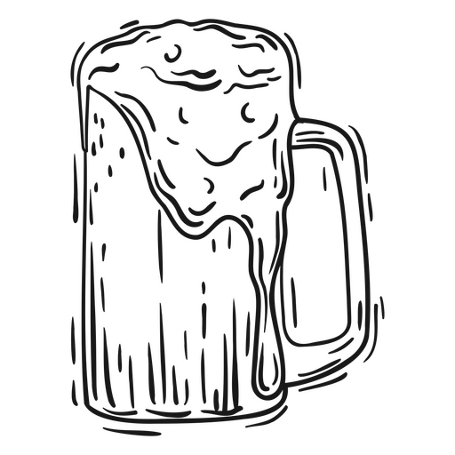 Arte de linha de jarra de cerveja Desenho PNG