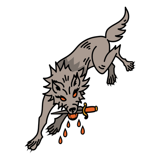 Wolf traditional tattoo  PNG Design