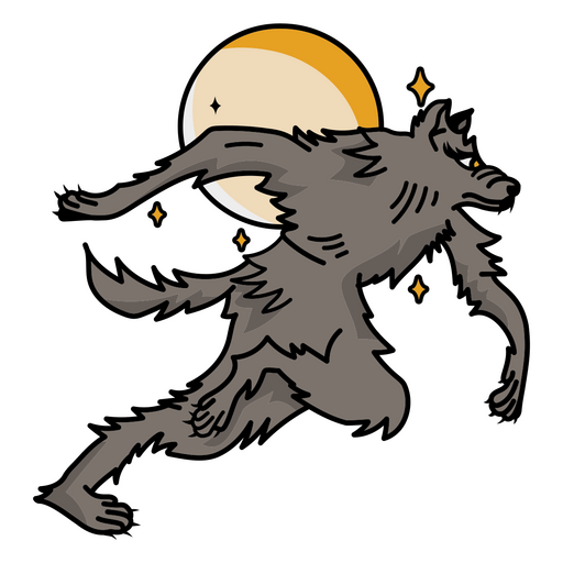 Laufende Tätowierung des Werwolfs PNG-Design