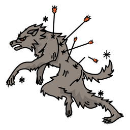Werewolf being Attacked PNG Design
